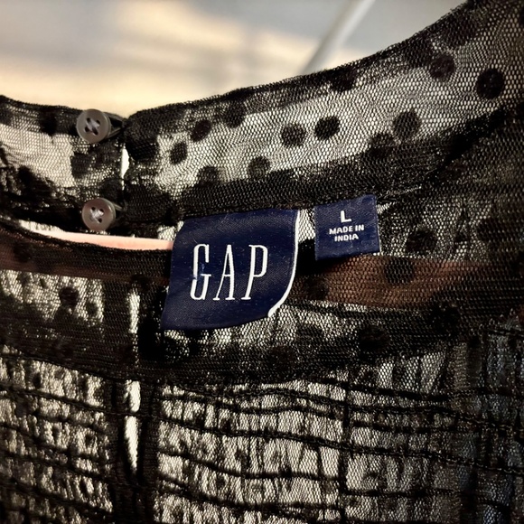 Gap Sheer Black Polka Dot Dress - Picture 6 of 7